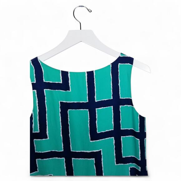 ALICE & TRIXIE 100% Silk Shift Mini Dress Navy Green Sleeveless - XS - Picture 4 of 6